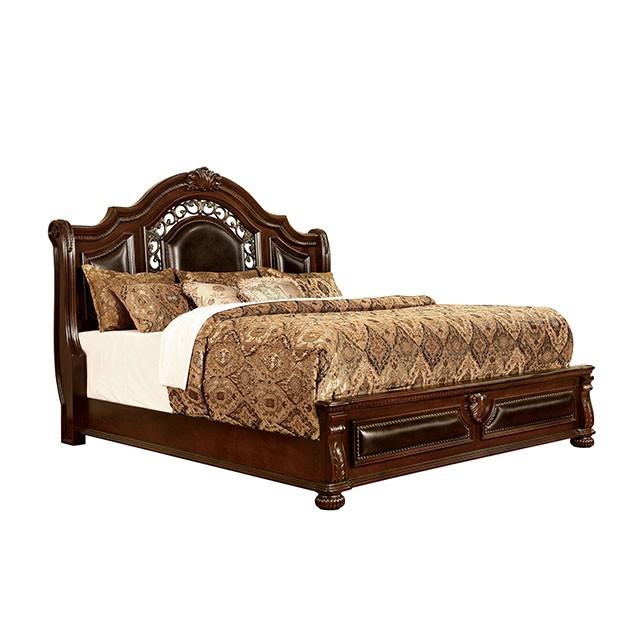 Flandreau Brown Cherry/Espresso Cal.King, E.King & Queen Bed - Furniture 2 Go- FL