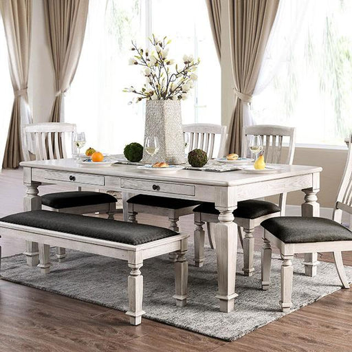 Georgia 6 Pc Dining Table Set with Bench - Furniture 2 Go- FL