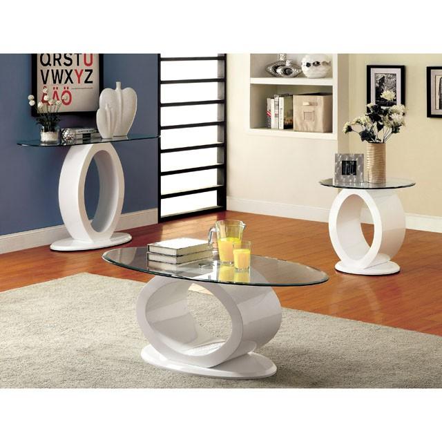 LODIA III White End Table, White