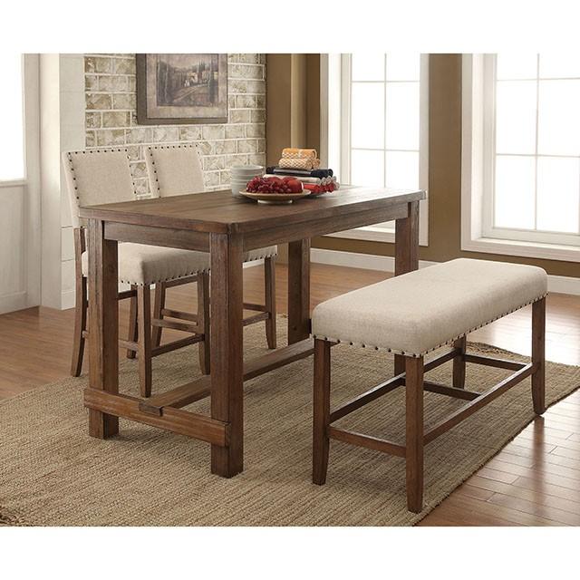 SANIA Rustic Oak Counter Ht. Chair (2/CTN) - Furniture 2 Go- FL