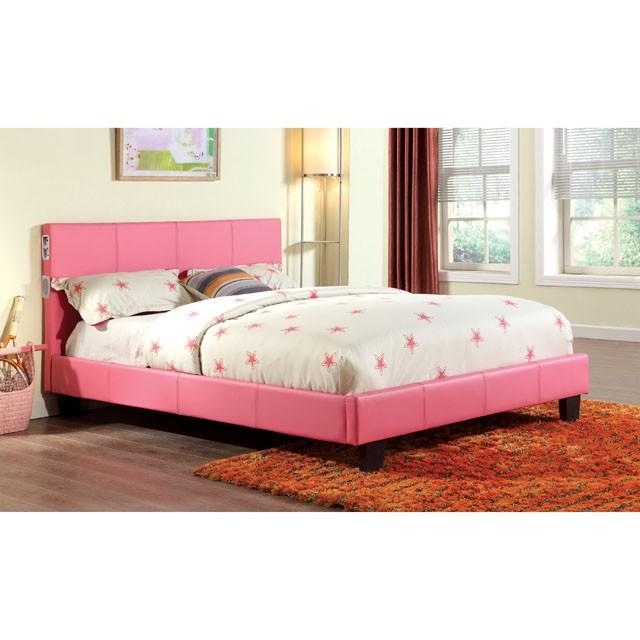 Evans Bed Espresso & Pink - Furniture 2 Go- FL