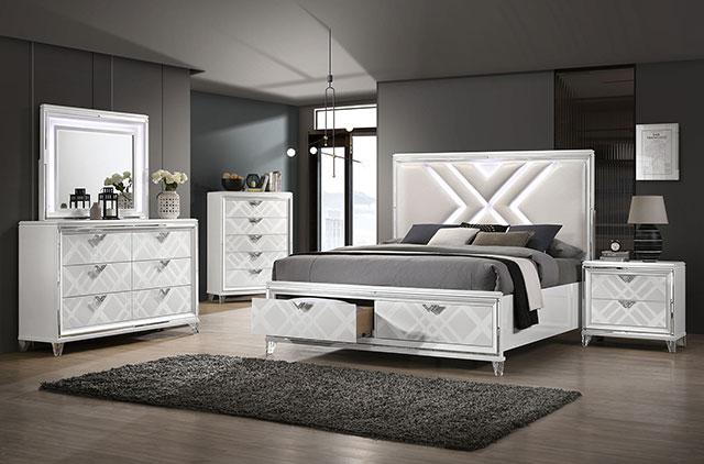 Emmeline 4 & 5 Piece Queen Bedroom Set Gray & White - Furniture 2 Go- FL
