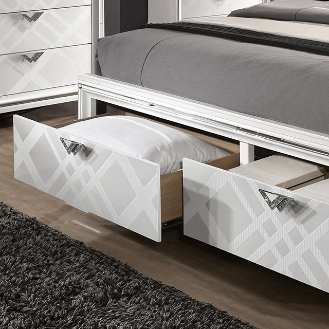 Emmeline 4 & 5 Piece Queen Bedroom Set Gray & White - Furniture 2 Go- FL
