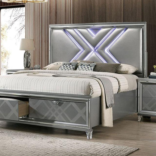 Emmeline 4 & 5 Piece Queen Bedroom Set Gray & White - Furniture 2 Go- FL