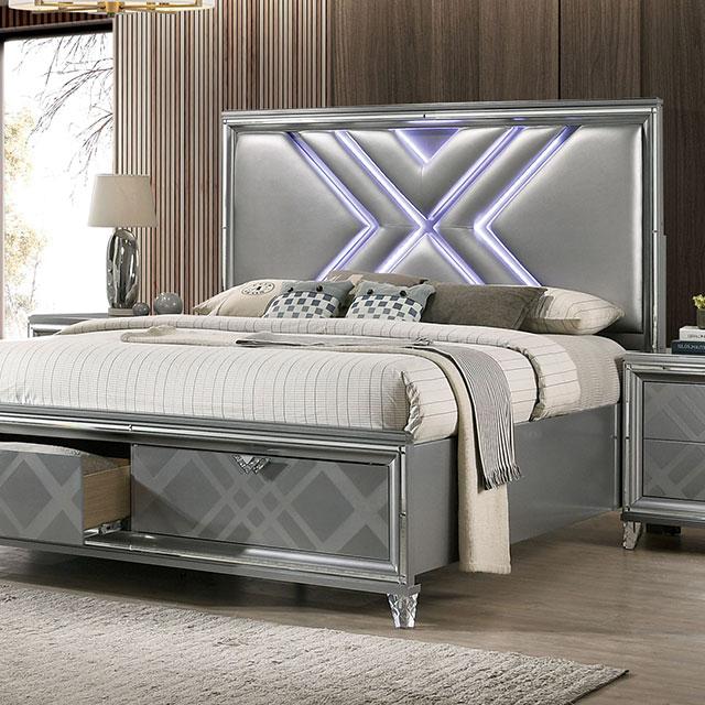 Emmeline 4 & 5 Piece Queen Bedroom Set Gray & White - Furniture 2 Go- FL