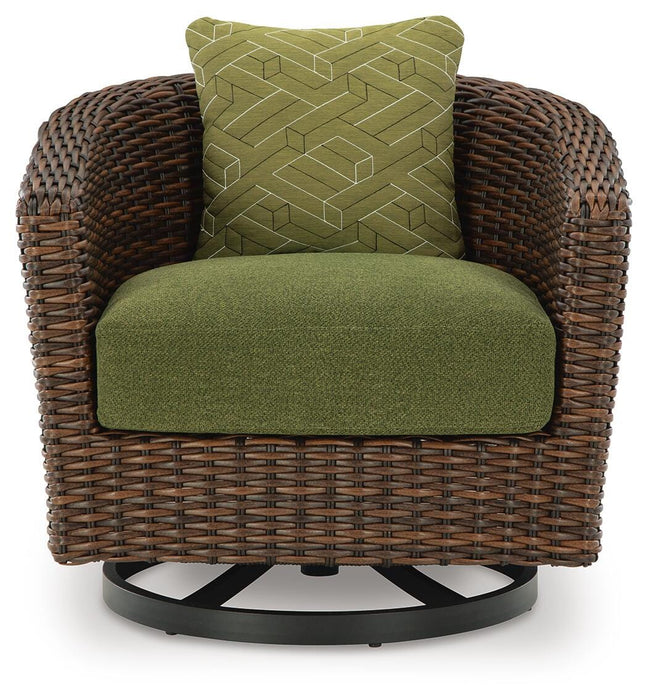 Horizon Hall Outdoor Swivel Lounge Chair with Cushion - Furniture 2 Go- FL
