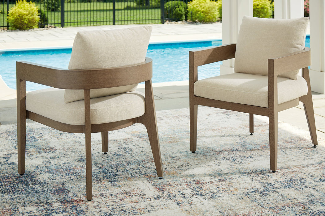 Serene Bay Outdoor Dining Arm Chair with Cushion (Set of 2)