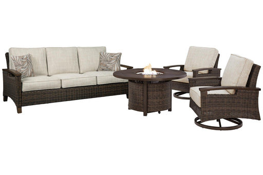 Paradise Trail Outdoor Sofa, Lounge Chairs and Fire Pit Table - Furniture 2 Go- FL