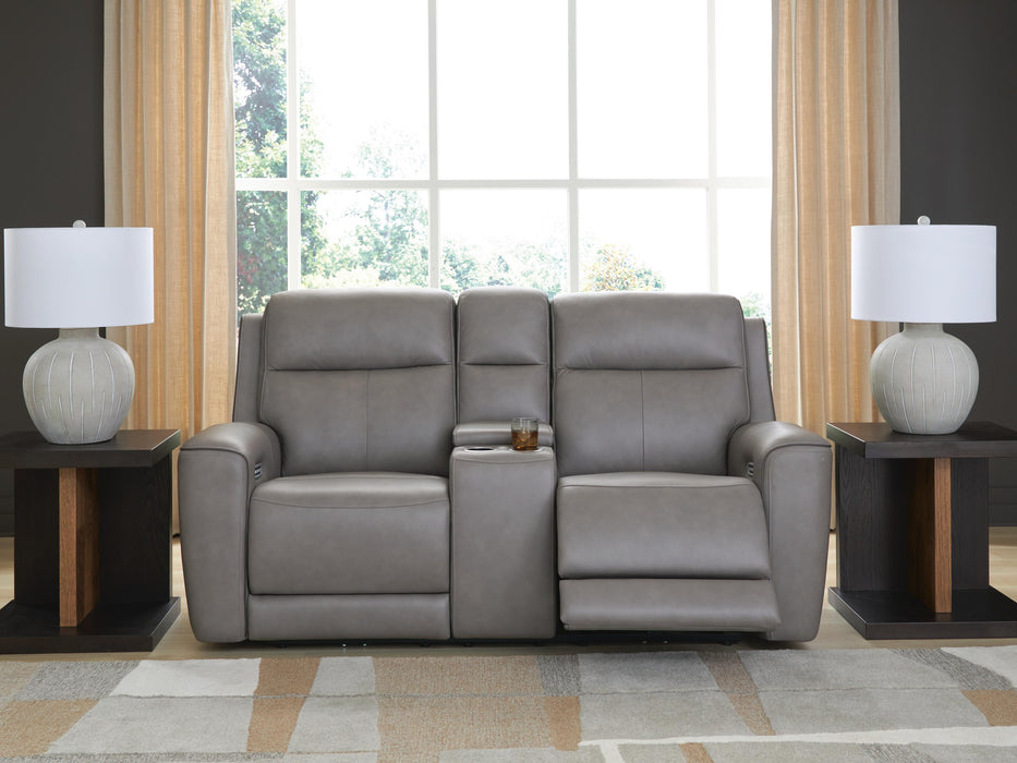 5Z-Comfort Power Reclining Loveseat with Console - Furniture 2 Go- FL