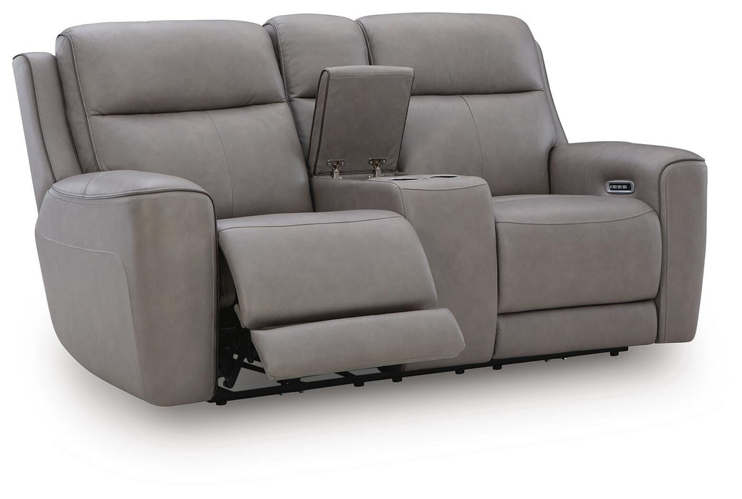 5Z-Comfort Power Reclining Loveseat with Console - Furniture 2 Go- FL