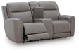 5Z-Comfort Power Reclining Loveseat with Console - Furniture 2 Go- FL