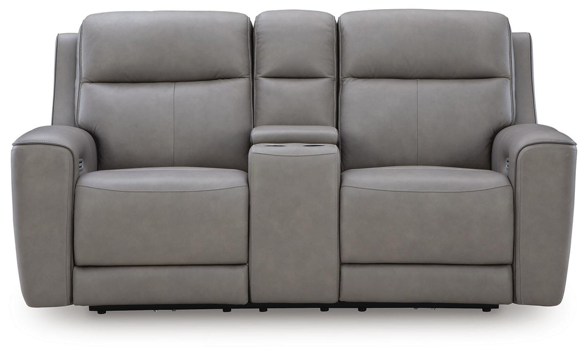 5Z-Comfort Power Reclining Loveseat with Console - Furniture 2 Go- FL