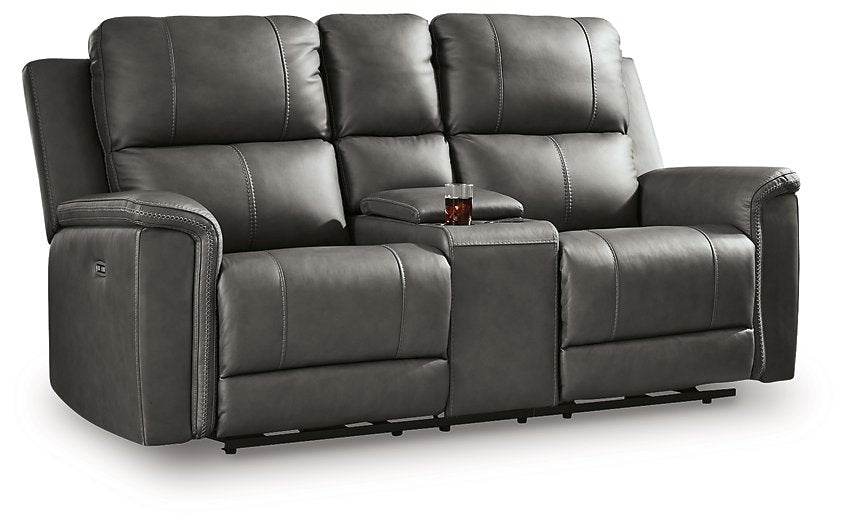 Bleckley Power Reclining Loveseat with Console - Furniture 2 Go- FL