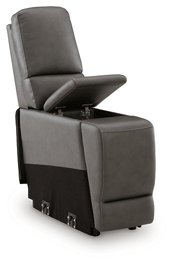 5Z - Pittson Power Reclining Sectional Loveseat with Console - Furniture 2 Go- FL