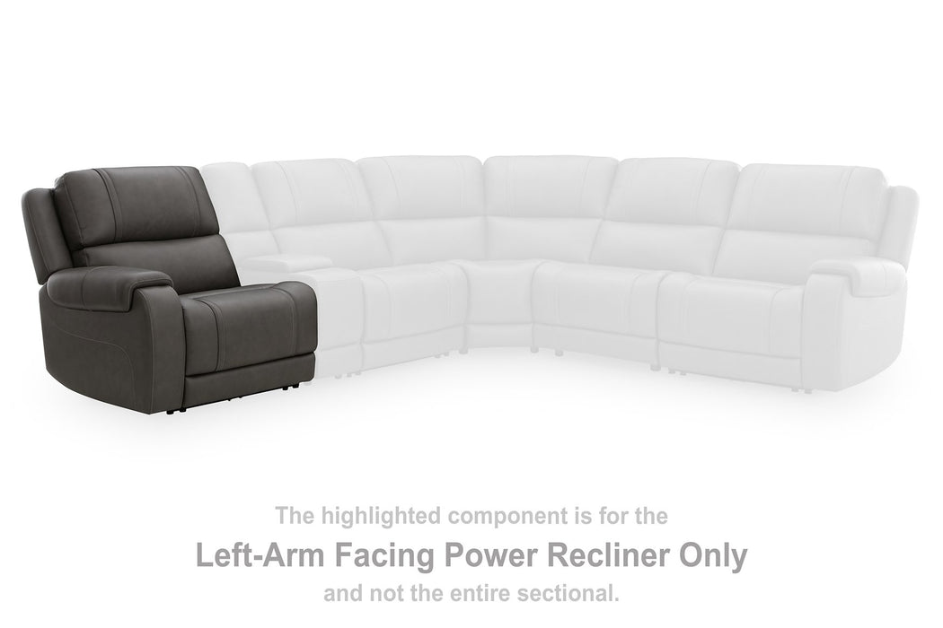 5Z - Pittson Power Reclining Sectional Loveseat with Console - Furniture 2 Go- FL
