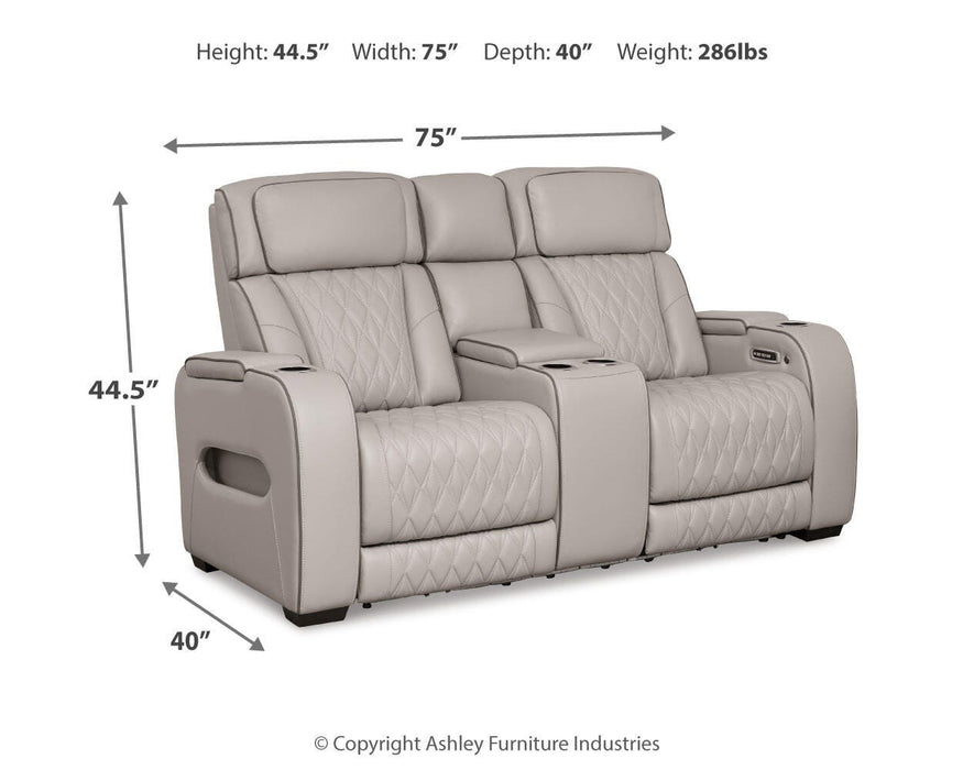 Boyington Power Reclining Loveseat with Console - Furniture 2 Go- FL