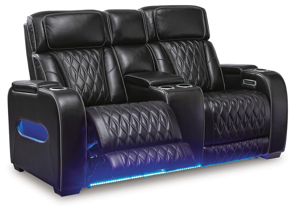 Boyington Power Reclining Loveseat with Console - Furniture 2 Go- FL
