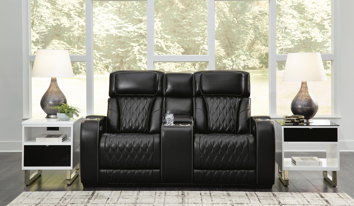 Boyington Power Reclining Loveseat with Console - Furniture 2 Go- FL