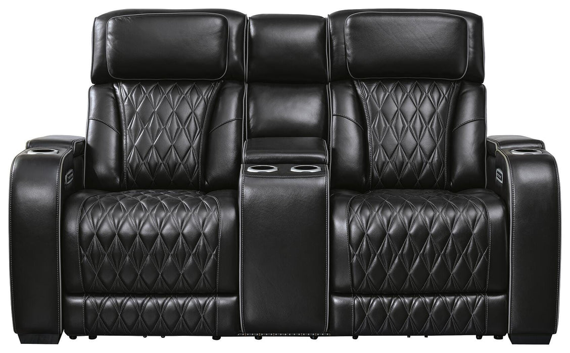 Boyington Power Reclining Loveseat with Console - Furniture 2 Go- FL