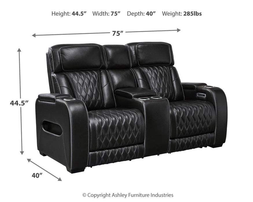Boyington Power Reclining Loveseat with Console - Furniture 2 Go- FL