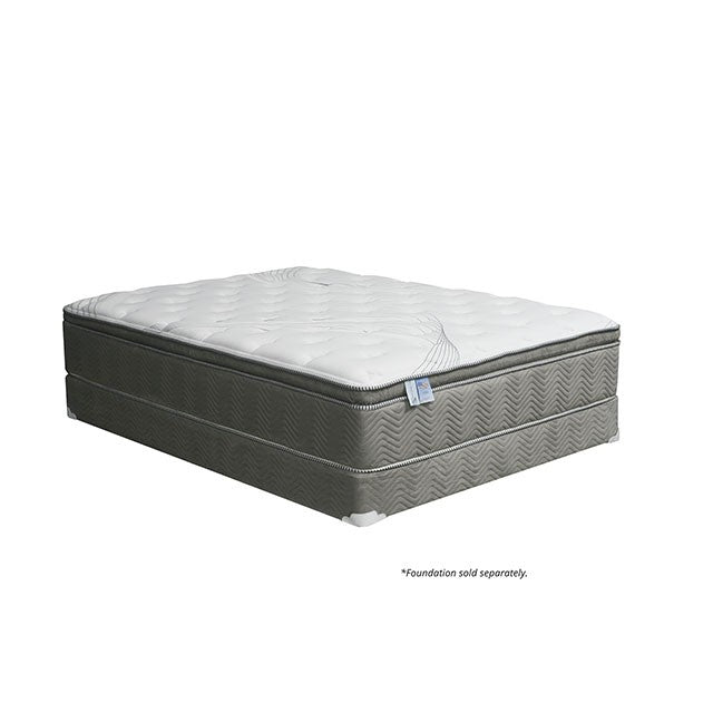 STORMIN White/Gray 13" Euro Pillow Top Mattress, Queen