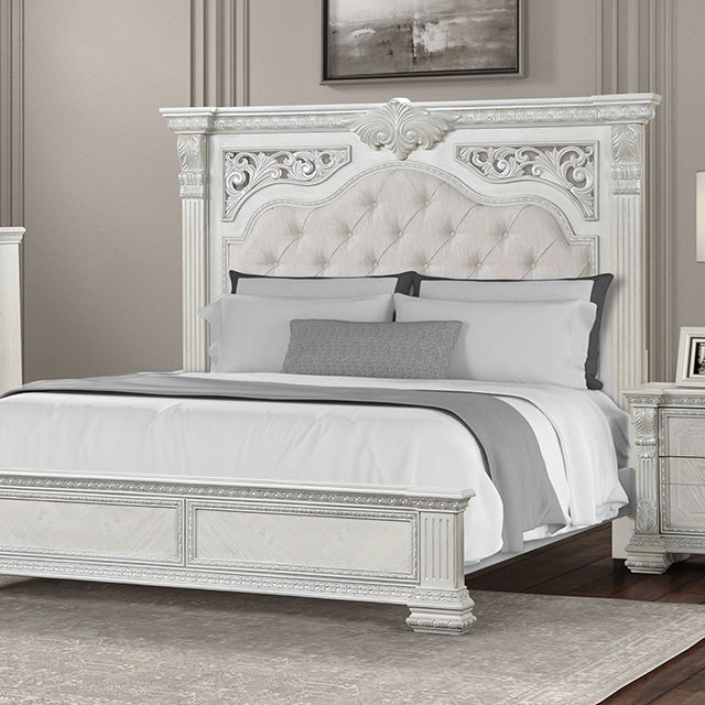 Promenade E.King & Queen Bed Brown & White - Furniture 2 Go- FL