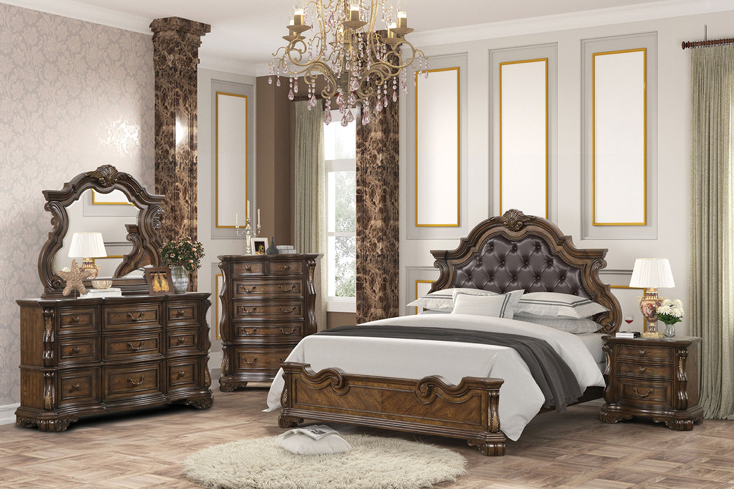 Leovanni 4 Pc Queen Bedroom Set Brown - Furniture 2 Go- FL