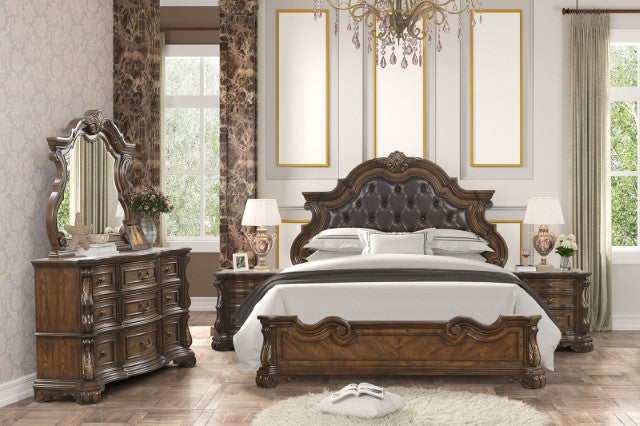 Leovanni 4 Pc Queen Bedroom Set Brown - Furniture 2 Go- FL