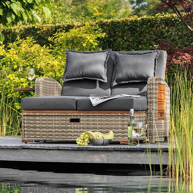 Bahia Tobago Reclining Chaise Lounge Brown & Gray - Furniture 2 Go- FL